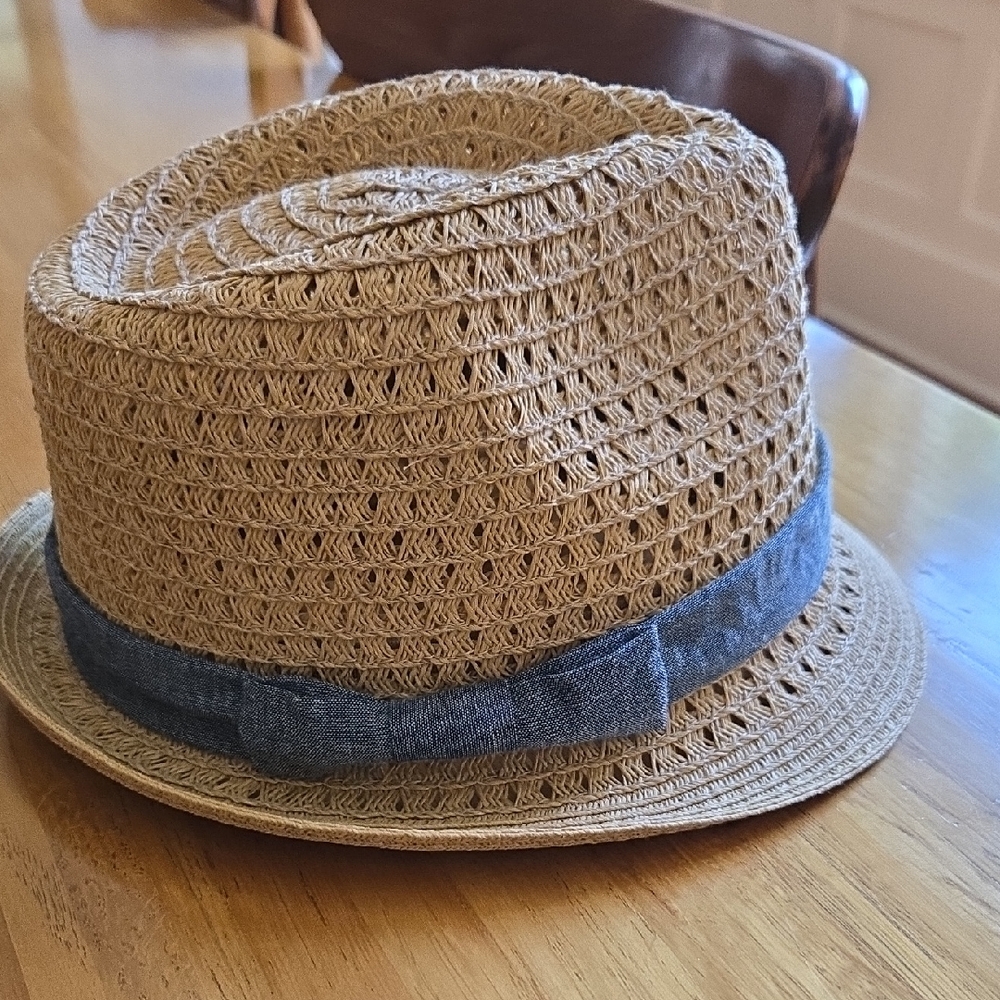 Stylish Tan Fedora with Blue Band